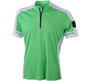 James & nicholson James and Nicholson - Heren Fietsshirt met Halve Rits (Groen)