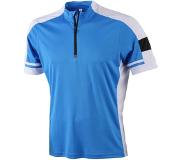 James & nicholson James and Nicholson - Heren Fietsshirt met Halve Rits (Blauw)