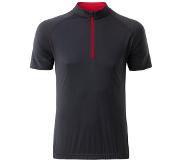 James & nicholson Fusible Systems - Heren James and Nicholson Half Zip Fietsshirt (Donkergrijs/Rood)