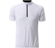 James & nicholson Fusible Systems - Heren James and Nicholson Half Zip Fietsshirt (Wit/Zwart)