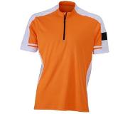 James & nicholson James and Nicholson - Heren Fietsshirt met Halve Rits (Oranje)