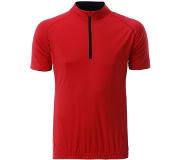 James & nicholson Fusible Systems - Heren James and Nicholson Half Zip Fietsshirt (Rood/Zwart)