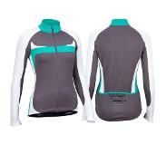 Avento Wielrenshirt Lange Mouw - Dames - Antraciet/Wit/Turquoise - 40