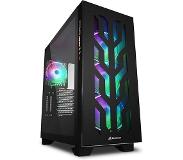 Sharkoon Elite Shark CA300T big tower behuizing 2x USB-A 3.2 (5 Gbit/s), USB-C 3.2 (10 Gbit/s), 2x Audio, Window-kit