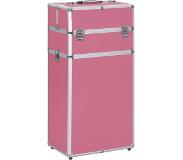 vidaXL Make-up trolley aluminium roze
