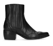 Sacha leren cowboylaarzen crocoprint zwart Dames | Maat: 38