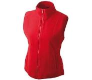 James & nicholson Fleece casual bodywarmer rood voor dames - Outdoorkleding wandelen/zeilen - Mouwloze vesten 2XL