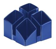 HAN Bureau organizer/pennenbakje Scala blauw 4- vaks- 12 x 12 x 10 cm -