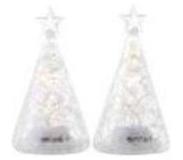 Sirius - Glazen Kerstbomen Cozy met LED Lampjes - set van 2 stuks
