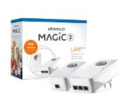 Devolo Magic 2 LAN Starter Kit MD 88441 | 2400 Mbit/s | 3 Gigabit LAN poorten | Tot 500 meter | Contactdoos met kinderslot