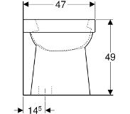 Geberit 300 Comfort closetpot-84 verhoogd +10cm vlakspoel 35.5x47cm AO wit S8000900000G