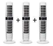 Clean air optima 3 stuks CA-406W - Design Torenventilator - Ventilator met Temperatuursensor - Oscillatie: 90º en 360º