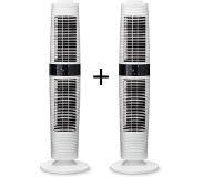 Clean air optima 2 stuks CA-406W - Design Torenventilator - Ventilator met Temperatuursensor - Oscillatie: 90º en 360º