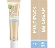 Garnier Skinactive Face Skin Active BB Cream Anti Glans Medium - 3 x 40ml - Voordeelverpakking