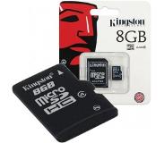 Kingston 8 GB Micro SDHC Het Origineel Kingston Class 10 UHS-I 45R FlashCard Single Pack w/o Adapter