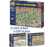 Jan van Haasteren puzzel voordeelset 3 x BIBLIOTHEEK 1000, BIJNA KLAAR 1000, KRIJT OP TIJD 1500