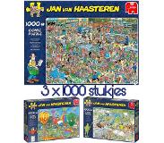 Jan van Haasteren puzzelvoordeelset NIJNTJE 65 JAAR 1000, DE FILMSET 1000, DE DROGISTERIJ 1000