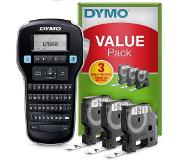 Dymo LabelManager 160 Label Maker-startpakket | Handheld Labelmaker-machine | met 3 rollen Dymo D1 labeltape QWERTY-toetsenbord | Ideaal voor kantoor of thuis