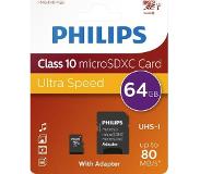 Philips Micro SDXC 64GB 80MB/s + SD Adapter