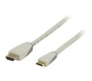 Bandridge Mini HDMI - HDMI kabel - versie 1.4 (4K 30Hz) / wit - 2 meter