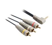 Bandridge 3,5mm Jack 4-polig haaks - Composiet audio video kabel - versie links/video/massa/rechts (TRRS) - 2 meter