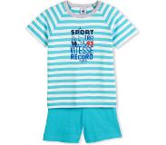 Petit Bateau Jongens Pyjamaset - blauw maya/wit ecume - Maat 4 jaar