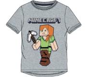 Minecraft t-shirt korte mouw - grijs met Steve - maat 152 / 12 jaar