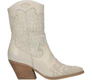 Sacha leren cowboylaarzen met crocoprint off white Dames | Maat: 40