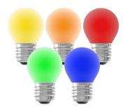 Calex Gekleurde LED kogellamp - 5-pack - E27 - 1W - 240V
