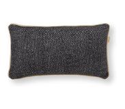 Malagoon Raven black structure recycled wool rectangle cushion