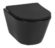 Saqu Opaque hangtoilet 35,5x53cm Rimless Mat zwart
