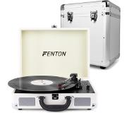 Fenton Platenspeler Bluetooth - Fenton RP115D platenspeler in koffer met Bluetooth, USB, ingebouwde speakers en zilverkleurige platenkoffer (75 platen)