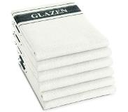 DDDDD Theedoek glazendoek zwart/wit 6 stuks