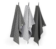 Walra Keukenset Walra Dry Cubes Uni, Stripes & Blocks Off Black (Set van 3)