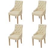 vidaXL Eetkamerstoelen 4 stuks crème stof online kopen