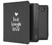 IMoshion Design Slim Hard Case Booktype voor de Kobo Libra H2O - Live Laugh Love