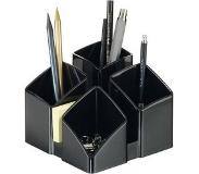 HAN Bureau organizer/pennenbakje Scala zwart 4- vaks- 12 x 12 x 10 cm -
