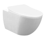 Creavit Toiletpot Hangend Creavit 35.3x51x34.2cm Wandcloset Keramiek Glans Wit Diepspoel Rimless met Bidet