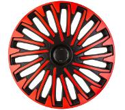 Autostyle 4-Delige Wieldoppenset Soho 16-inch zwart/rood Zwart