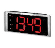 Amplicomms TCL-410 Jumbo LED wekker voor slechtzienden en slechthorenden | Trilpad | Zeer luid weksignaal | Zendergestuurd | Zilver