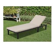 Intimo Garden - Wicker Ligbed Lettino - Zwart/creme