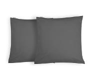 Walra Kussensloop Crispy Cotton Set van 2 Antraciet - 80x80 cm