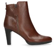 Manfield Cognac enkellaarsjes met hak | Maat 38