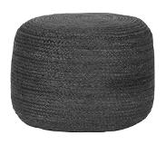 Label51 Poef Jute - Antraciet - Jute - 50 cm (Antraciet, 50x50x35cm)