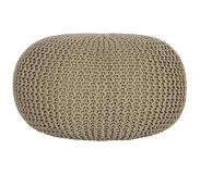 Label51 Poef Knitted - Olijfgroen - Katoen - L (Olijfgroen, 70x70x35cm)