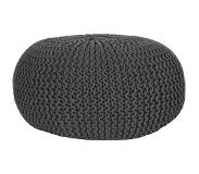 Label51 Poef Knitted - Antraciet - Katoen - L (Antraciet, 70x70x35cm)