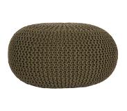 Label51 Poef Knitted - Army green - Katoen - L (Army green, 70x70x35cm)
