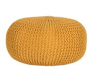 Label51 Poef Knitted - Oker - Katoen - L (Oker, 70x70x35cm)