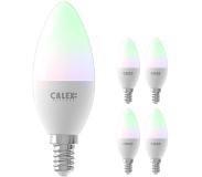 Calex Voordeelpak 5x Calex Smart Kaars LED Lamp E14 5W 470lm 2200-4000K | Tuya Wifi - Color Ambiance + Afstembaar Wit