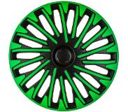 Autostyle 4-Delige Wieldoppenset Soho 14-inch zwart/groen Zwart